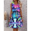 Women's Polka Dot Pattern Printed Sleeveless Round Neck Dress Loose Soft and Comfortable Plus Size Dress