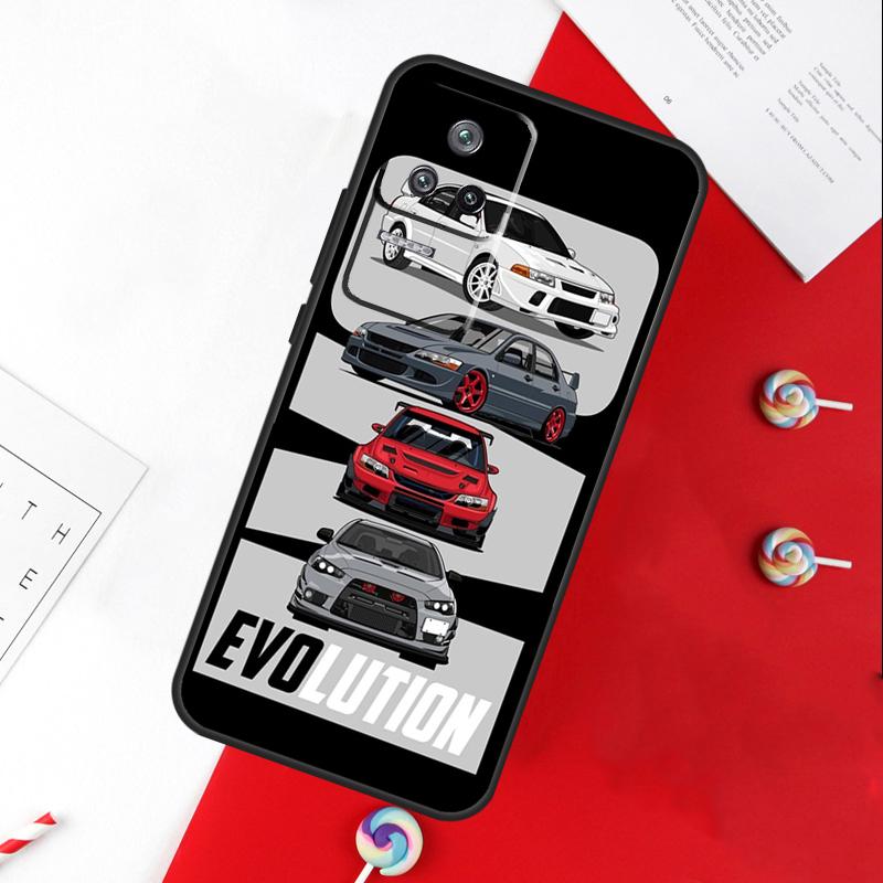 JDM Car Evo Case For Xiaomi 13 12 Lite 12X 11T 12T Pro Cover For POCO F5 X5 X3 Pro X4 F4 GT F3 C40 M5s