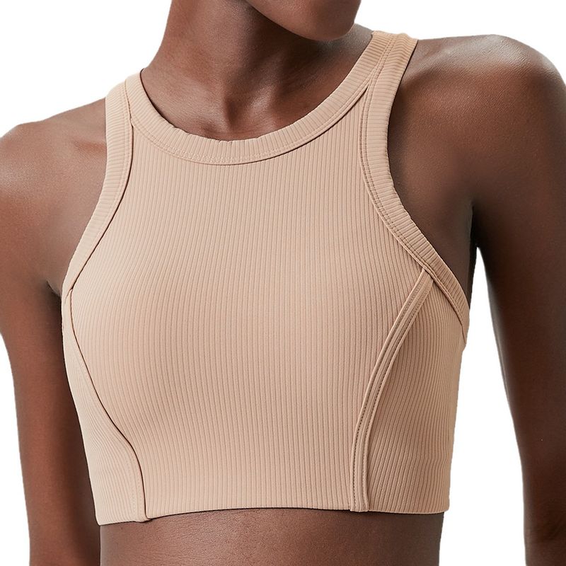 Rib I-Shaped Beauty Back Exercise Underwear Women's High Strength Bubble Wrap Push-up Running GA Workout Bra Yoga Vest