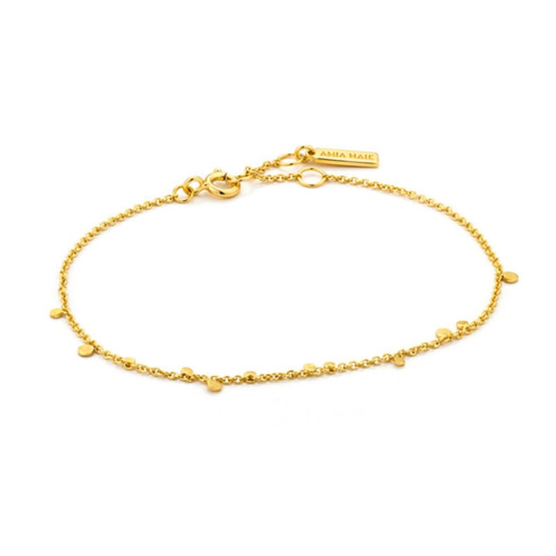 

ANIA HAIE Geometry Mixed Disc 925 Silver Bracelet B005-02G Gold (B005-02G)