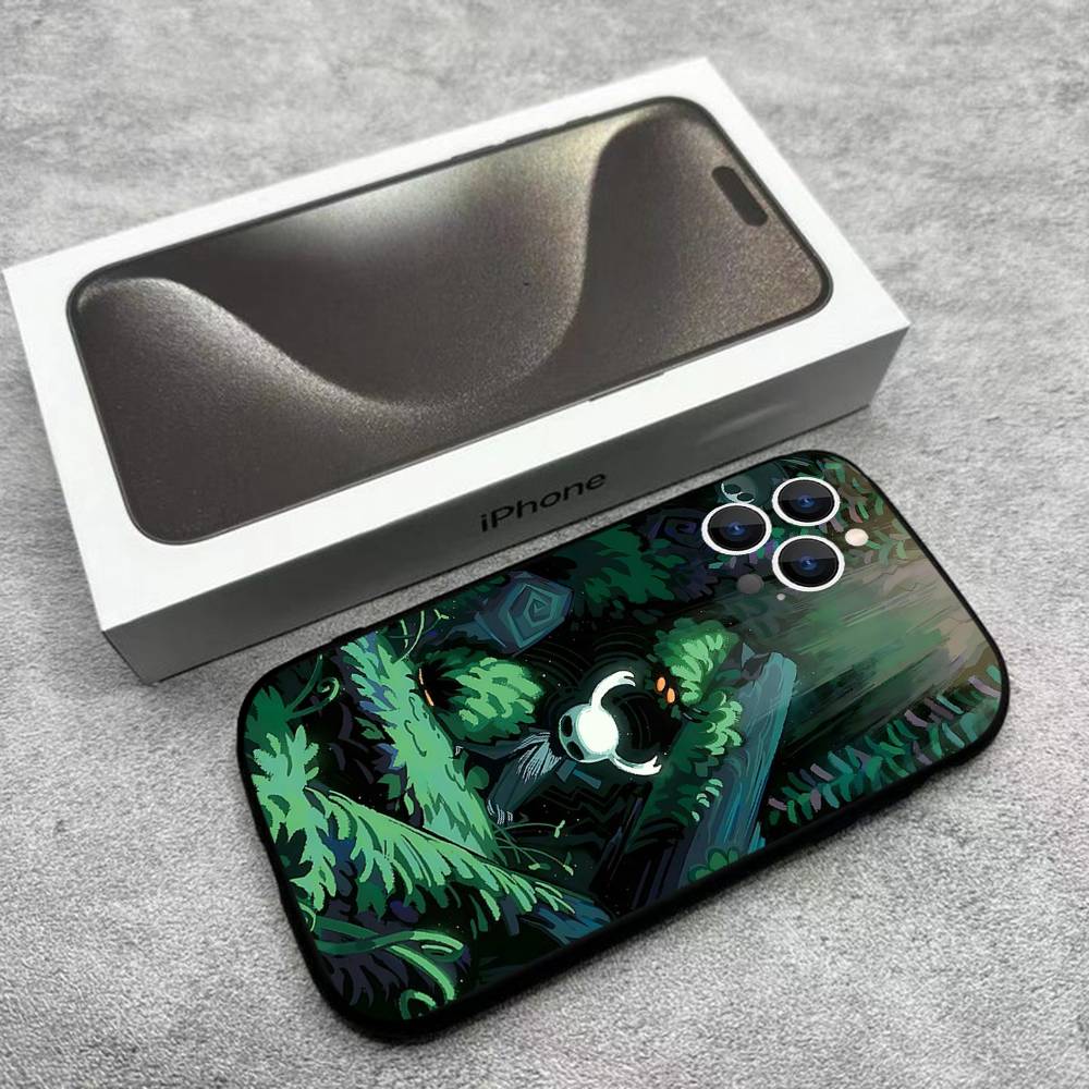 H-Hollow K-Knight Silksong Telefoonhoesje Voor iPhone 17,16,15,14,13,12,Pro,Max,Plus,E,SE4,Air,Mini Zwarte Zachte Verpakking