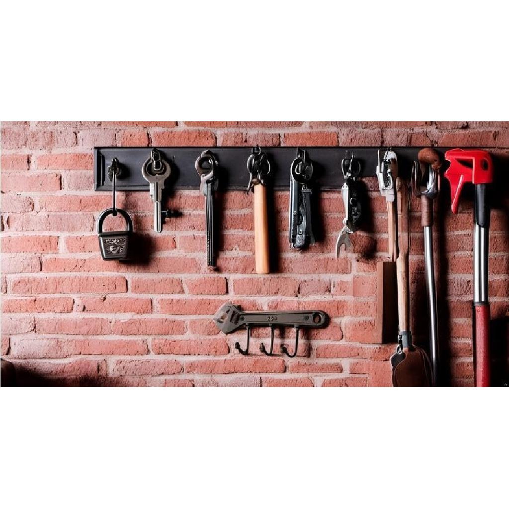 Retro Vintage Key Rack Holder Hooks Cast Iron Wrench Spanner Shape Decorative Wall Mounted Antique Man Cave Garage Tool Holder Coat Hat Rack Hanger
