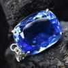 925 Sterling Silver Pendant 113 Ct Cushion Cut Natural Blue Topaz Gift For Dad