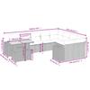 10-teiliges Gartensofa-Set mit Kissen Graues Poly-Rattan