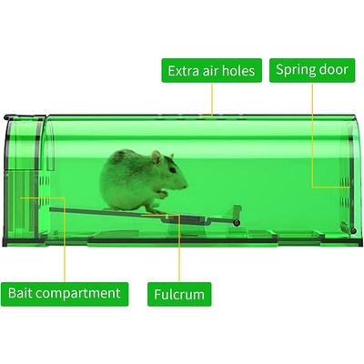 1pcs Human Mouse Traps Reusable Indoor Outdoor Mouse Trap with Cage Brush Rodent Trap High Sensitive Death for Indoor/Outdoor