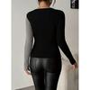Women's V-Neck Cross Knitted Short Base Shirt Slim Fit Autumn New Design Sensation Comfortable Casual Style Long Sleeve Top