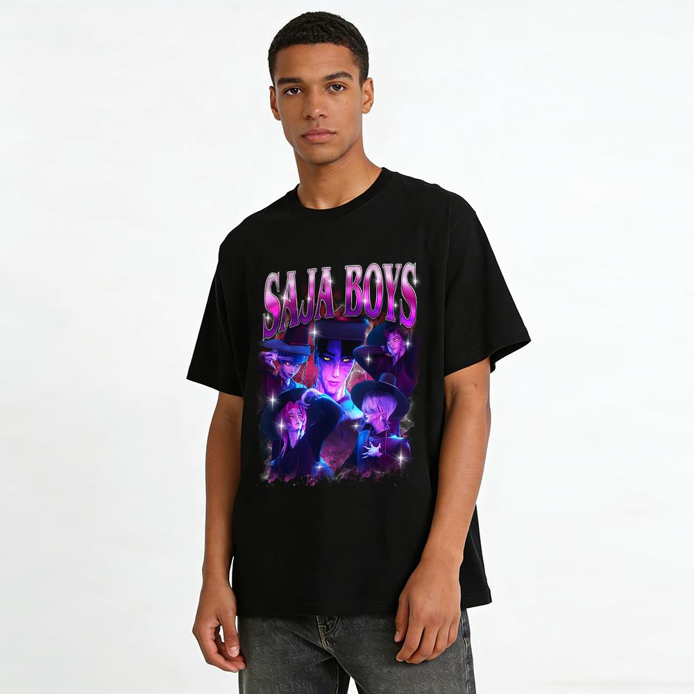 Cyberpunk Style SAJA BOYS Printed Top Cool Dark Anime Character Unisex Casual T-Shirt Pure Cotton T-shirt