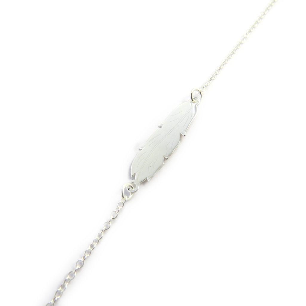 Les Trésors De Lily [M5599] - Silver 'Navajos' Silver Bracelet - Feather 30x7 Mm