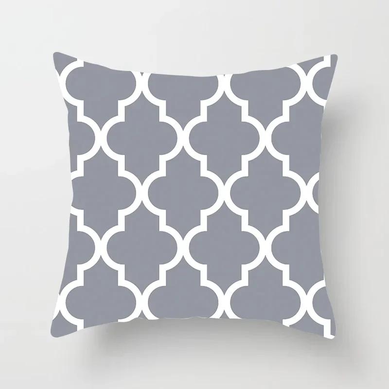 Gray Geometric Printing Sofa Cushion Cover Pillowcase Home Decor Party Car Bedding