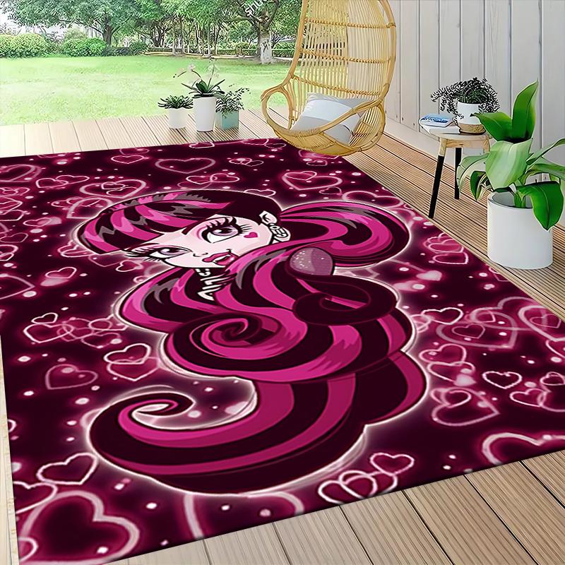 1Pc Monster High Starry Night Carpet Rug Customizable Soft Washable Antislip Home Living Room Sofa Mats Personalized Rug 091728