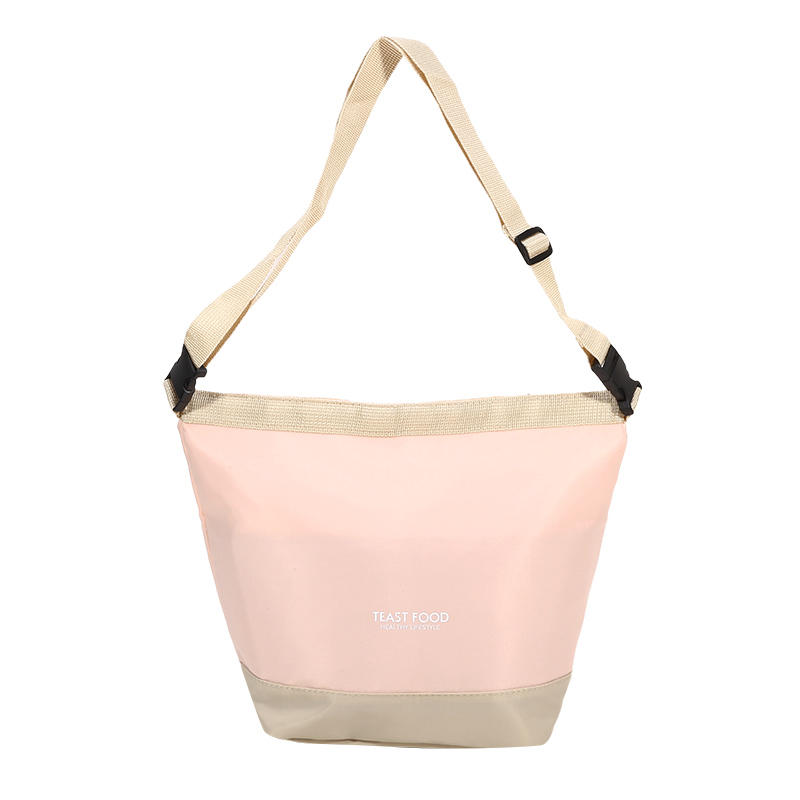 Portable Lunch Bag With Buckle Durable Insulated Lunch Box Tote Cooler Handbag Thermal Bento Pouch Food Carrier Shoulder Bags розовый 2680₽