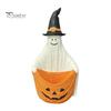 Pumpkin Element Ghost Decor Halloween Witch Hat Figurine, Pen Holder Desktop Storage Organizer Candy Container, Tabletop for Holiday Party Handcrafted