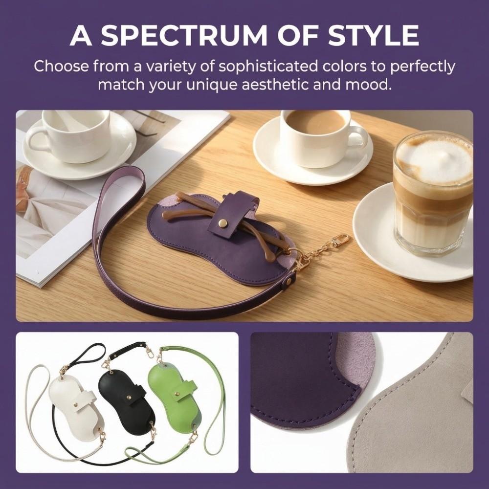 Hanging Neck PU Leather Glasses Bag Sunglasses Pouch Sunglasses Eyeglass Bag  Outdoor