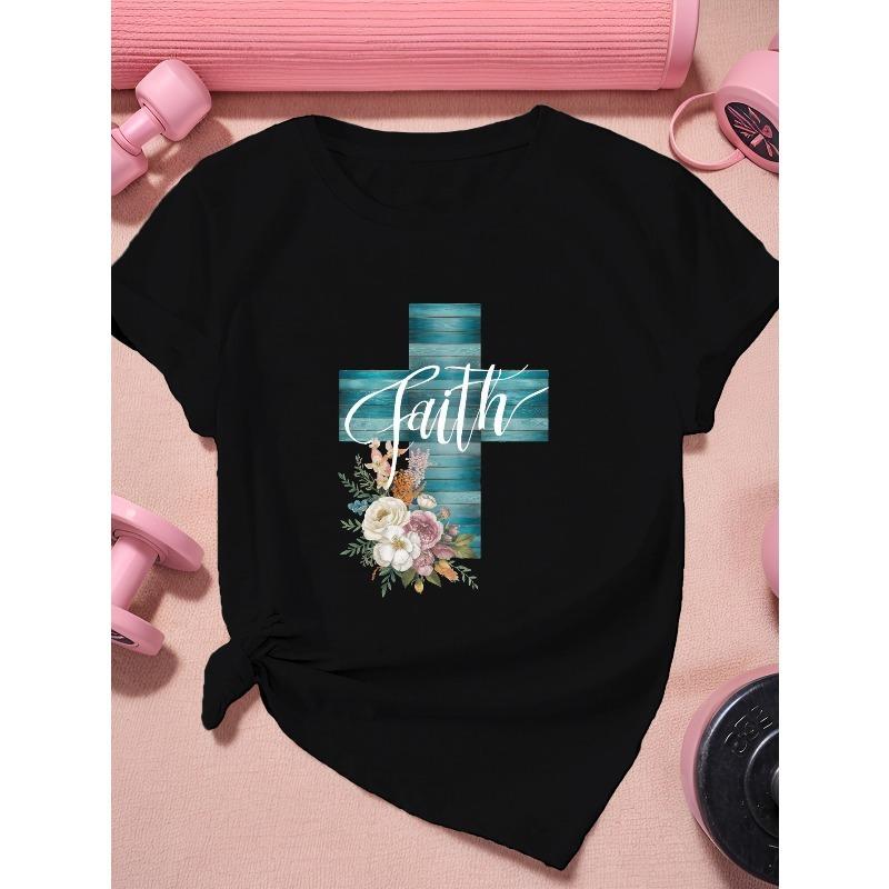 European size cross with faith Women's Sports Short Sleeve T-Shirt