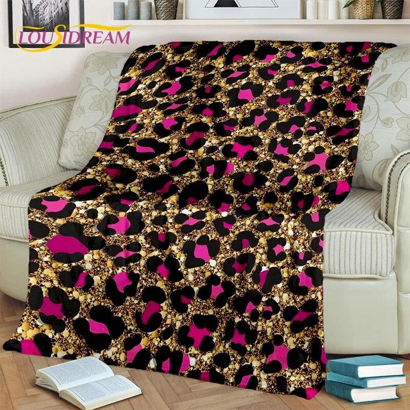 3D Wild Sexy Leopard Stripe Print Blanket,Soft Throw Blanket for Home Bedroom Bed Sofa Picnic Travel Office Cover Blanket Kids