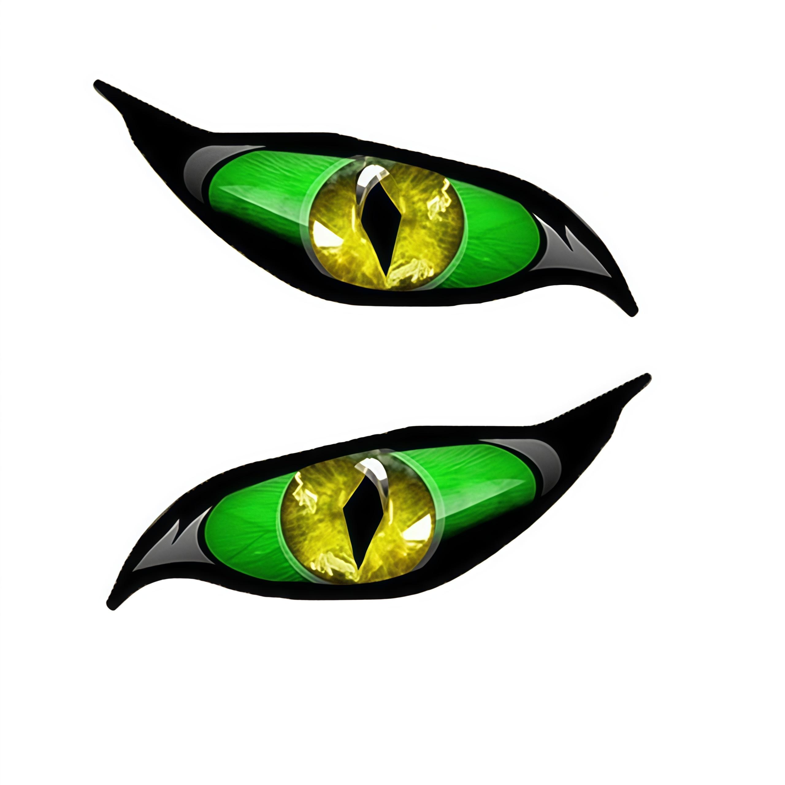 

3D Glossy Green Dragon Eye Car Sticker - For Rearview Side Mirror, Eye-catching Mythical Animal Eye Decal
