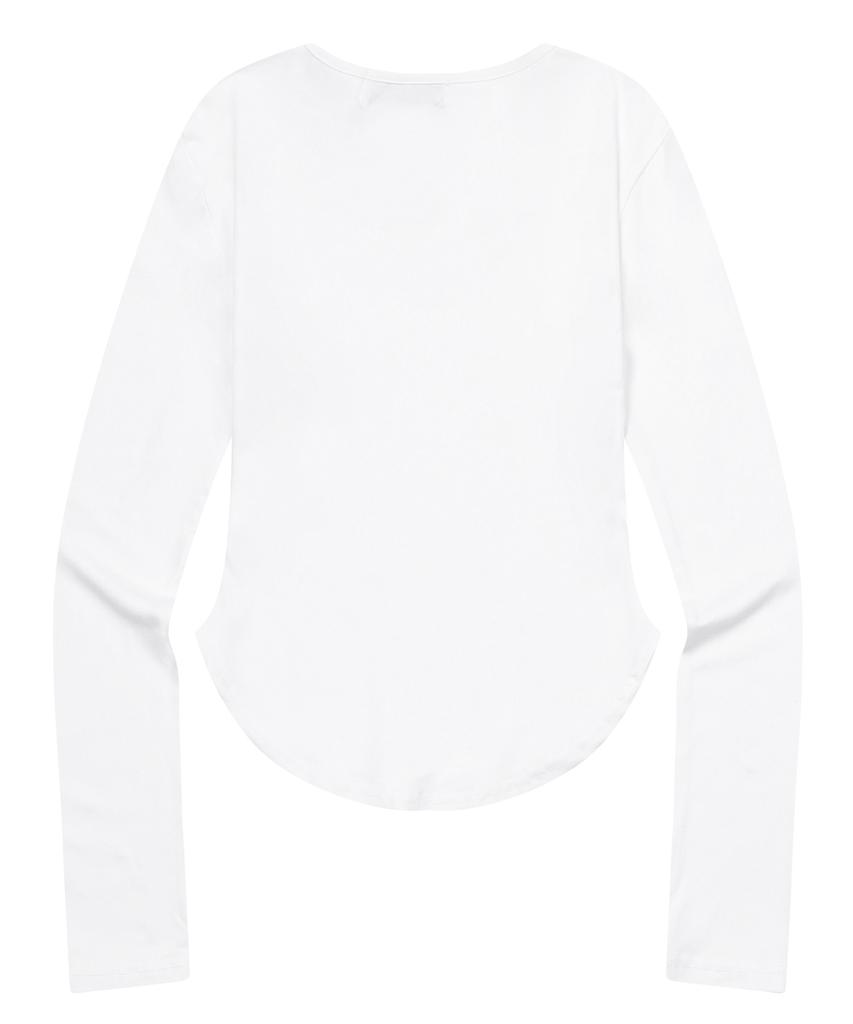 MUCENT Muse Cut U-Neck Rounded Long Sleeve Tee (4 Colors)