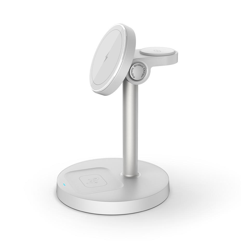 Desktop 15W Wireless Charger with Magnetic Attachment & Phone Stand for Apple Devices