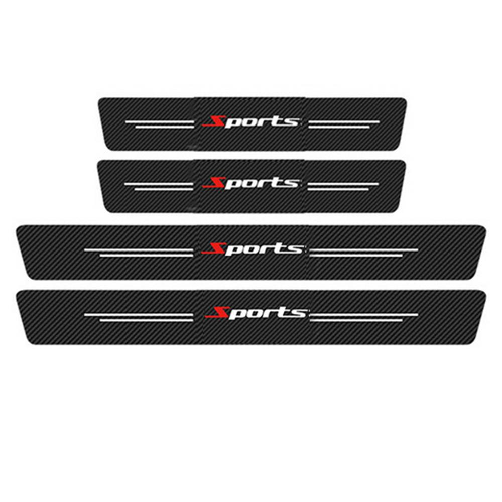 4x PU Car Door Scuff Sill Cover+1x Rubber Bumper Scratch Protector Pad Universal