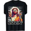 Retro Rizzin Has Rizzen Easter Christian T Shirt Same Style For Unisex And Unisex 2026 Summer Short Sleeved Printed T Shirt 180g