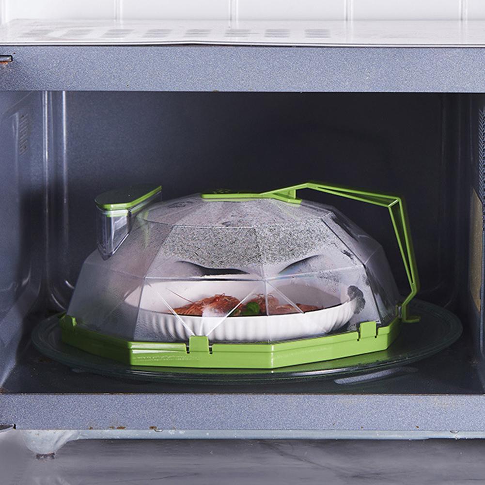 Mikrowellen-Spritzschutz mit Griff & Wasseraufbewahrungsbox Transparent Heizisolierabdeckung Mehrzweck-Küchenhelfer