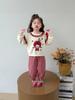 Girls' Plaid Pants Set - Spring/Autumn 2025 Collection - Trendy Apple Design Outfit