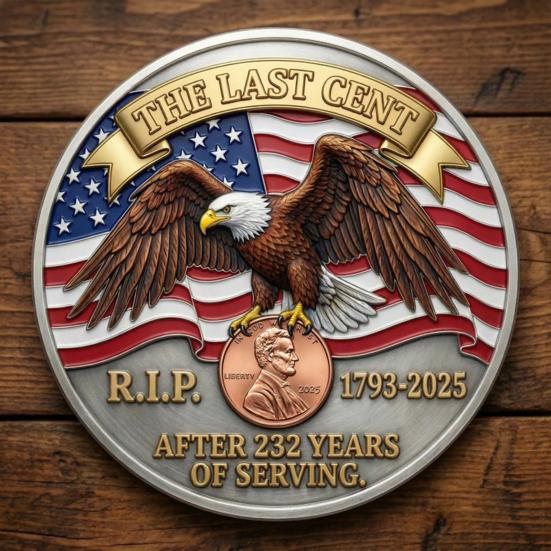 1/2/3/4/5Pcs The Last Cent Collectible Coin American Flag Eagle Final Cent Souvenir Coin Memorial Token History Buffs Collectors Enthusiasts Keepsake