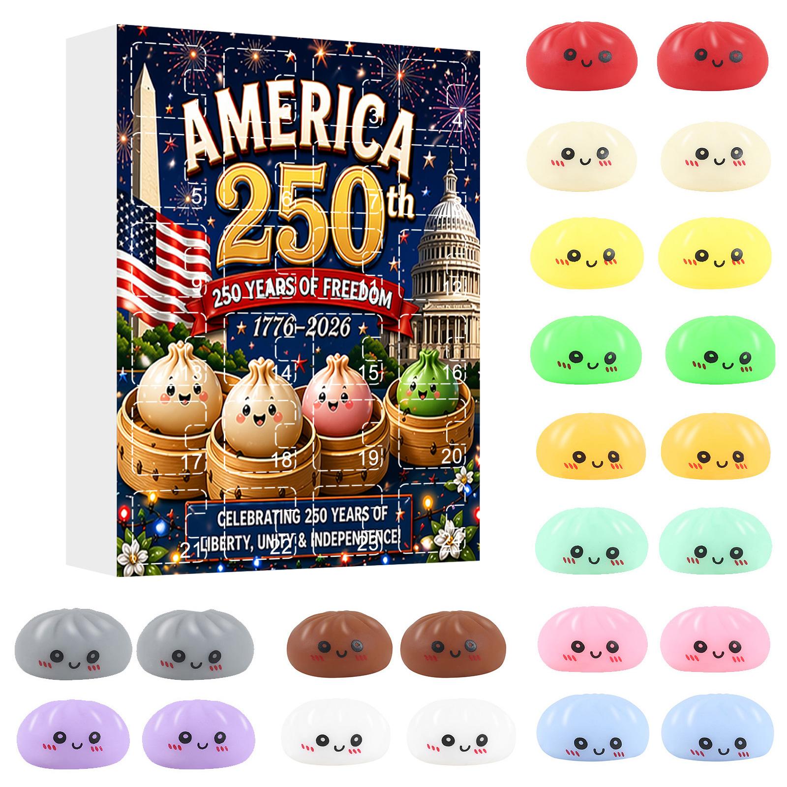 

Set of 24 American Themed Squeeze Stress Toys Blind Box Collection Featuring Various Cute Dumpling Designs for Sensory and Stress Relief Play One Size