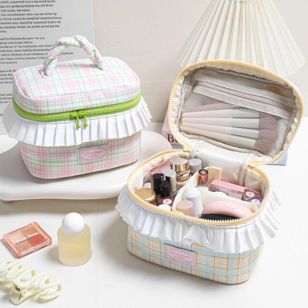 Square Portable Cosmetic Bag Kawaii Toiletry Bag Portable Handheld Cosmetic Case  Travel