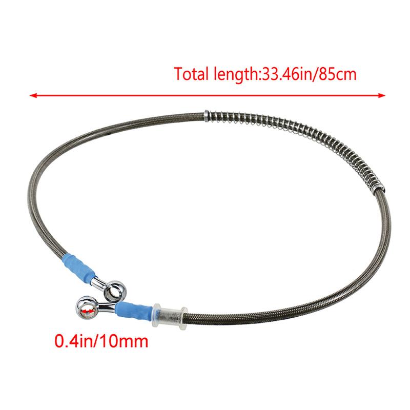 39-200cm Universal Braided Stainless Steel Motorcycle Brake Hose Line, AN3 Hydraulic Clutch Oil Pipe for ATV Dirt Pit Bike Street Racing