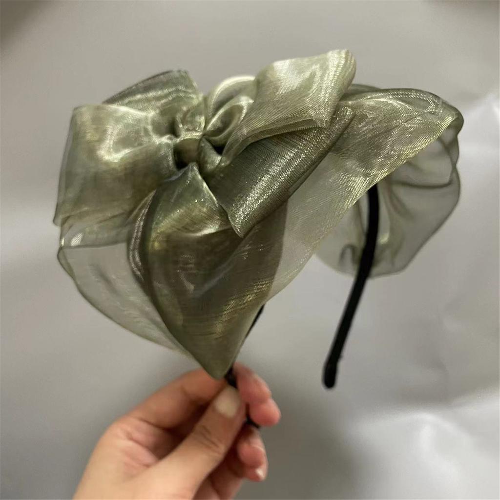 Mesh Bowknot Headband Elegant French Hairband Hair Styling Accessories for Women Aesthetic Formal Banquet Hairhoop