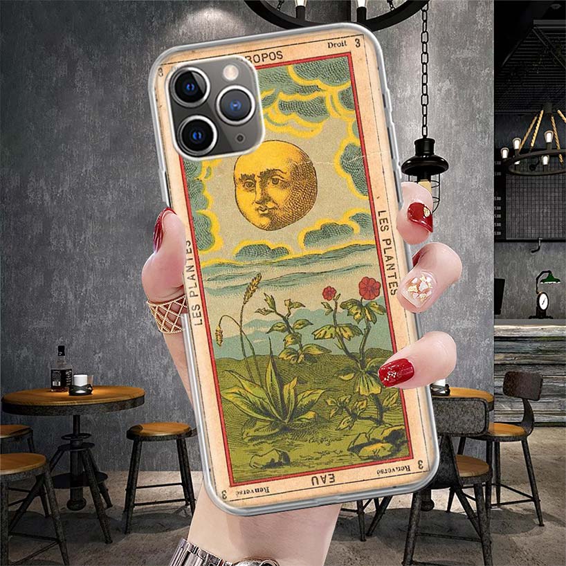Tarotkarten Reading Kunst Weiche Handyhülle Für IPhone 11 17 Air 16E 16 Pro Max 15 + 14 Plus 13 Mini 12 Apple 7 SE 8 Fundas Coque 11