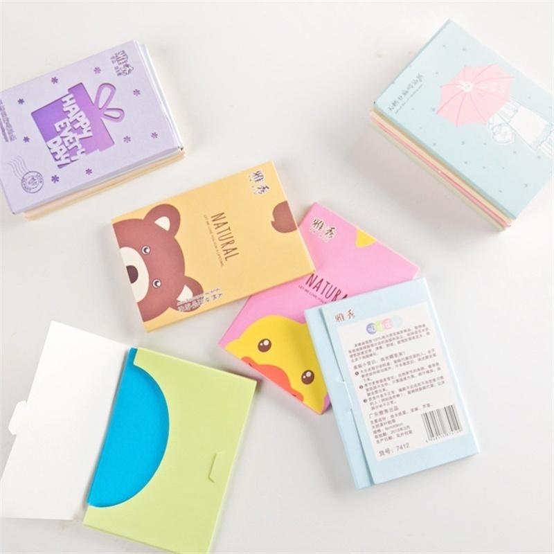 5 ks Lněný papír absorbující mastnotu, obličej pro muže a ženy, pleťový olej, modrý film, absorpční pleťové kapesníčky