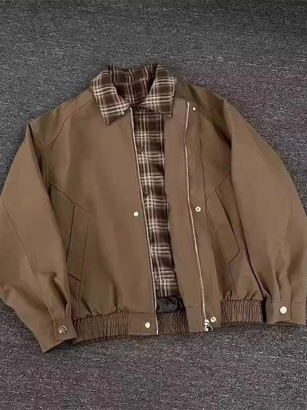 2025 Autumn Men's Retro Two-Piece Hong Kong Style Jacket Shirt - Versatile Design