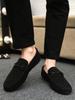 Fashion Black Sneakers Plus Size Solid Color Low-Top Moccasin In Promotion On Sale Man Shoe Trends 2025 Luxury Work Casual Shoes for Men