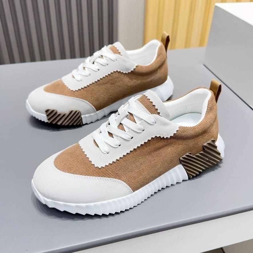 H Fashion Casual Sports Shoes Early Spring Leather Men's and Women's Flat Running Shoes