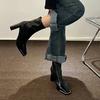 Fashion 2024 Autumn Winter Patent Leather Shoes Women Chunky Heels Boots Sexy High Heel Short Boots Women Botas De Mujer