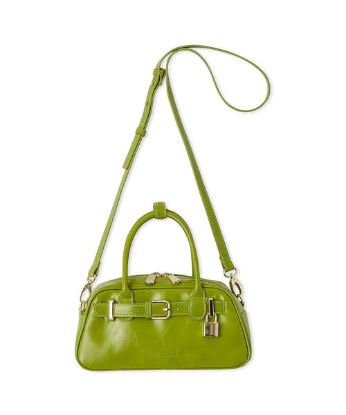 Lily Brown Mini Boston Bag LWGB259323 Green 2-Way Women's