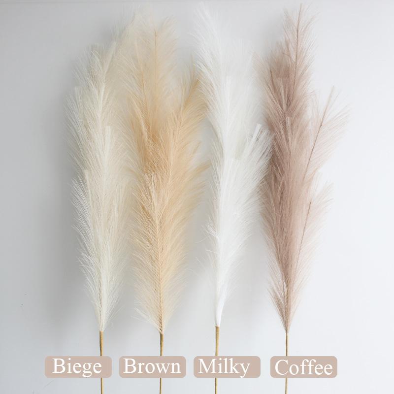 100cm Artificial Pampas Grass Fluffy Fake Reed Flowers 1pc Home Bedroom Party Decoration Wedding Decor Accessories Faux Flowers