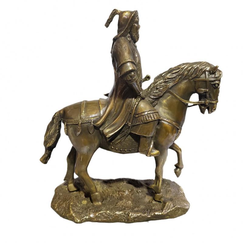 Antique Copper Genghis Khan Office Decoration Desktop Living Room Entrance Ornament