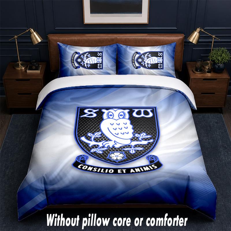Sheffield Wednesday Design Bed Bedding Set 1 Duvet Cover + 2 Pillowcases Soft Breathable Household Bed Linens