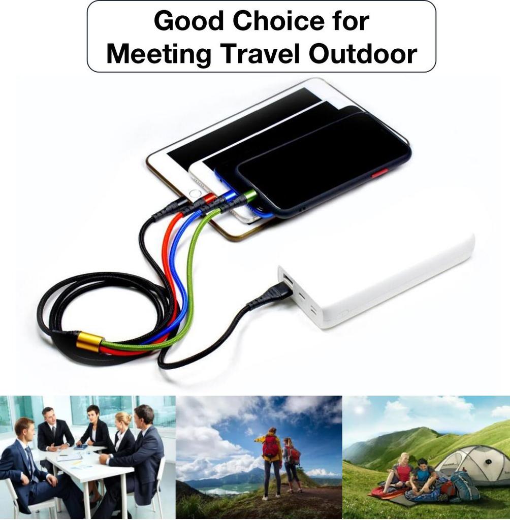 GIMIRO 4 in 1 USB Cable [120cm]Fast Charging Type C USB C Cables for Android Phones Compatible with Huawei Samsung Xiaomi Google i,Phone