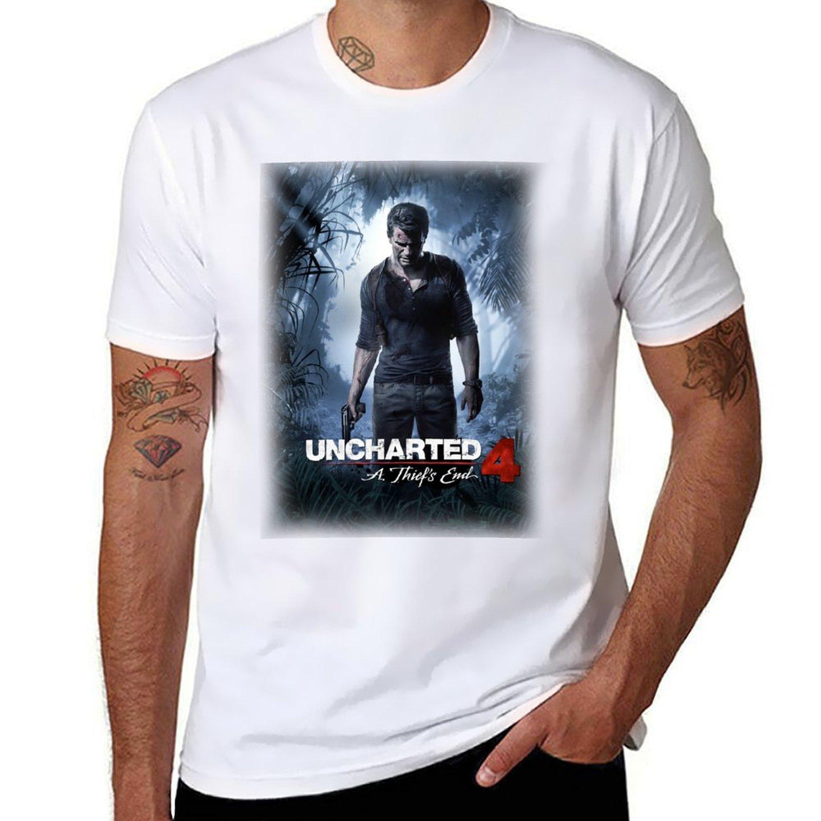 

Футболка Uncharted 4 Футболка чорна бавовняна футболка однотонна для чоловіка упаковка бавовняна футболка 100% чоловіча футболка дизайнерська 4XL