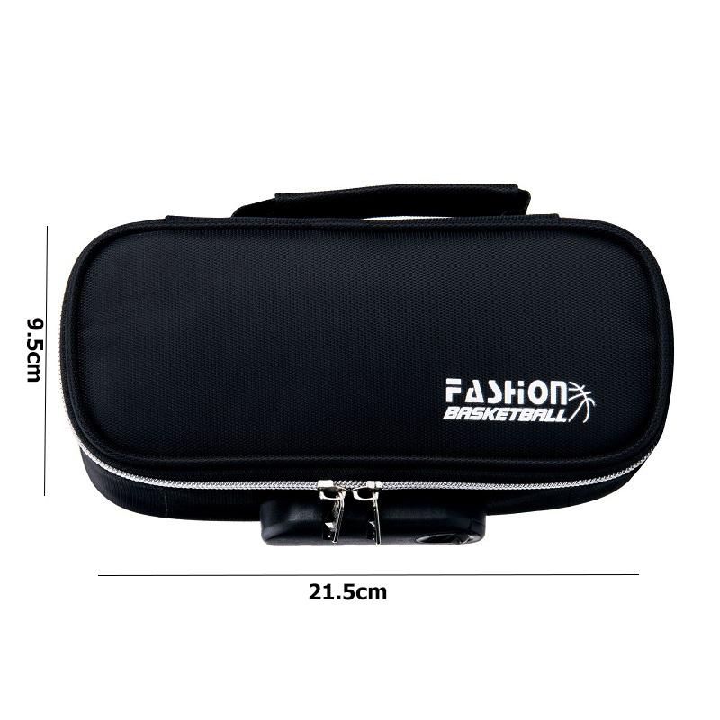 Men's Simple Canvas Pencil Case High-capacity Portable Korean Student Trousse Scolaire With Lock School Supplies