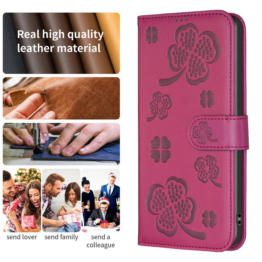 For Xiaomi Redmi 13 5G/13 4G/Poco M6 4G Case Wallet Leather Phone Cover Lucky Clover Imprinting