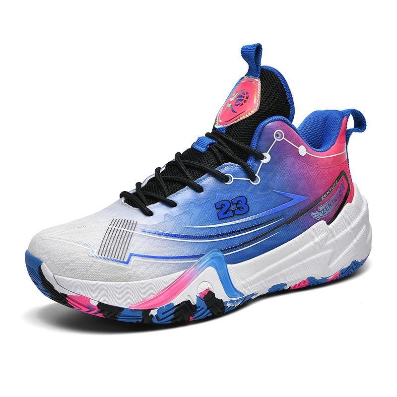 New Trendy Sports Basketball Shoes Mandarin Duck Two-color Combat Boots Student Sports Shoes Youth Actual Combat Basketball Running Shoes
