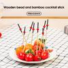 100 Stück/Beutel Bambusstäbchen Anti-Riss Lebensmittelqualität Glattes Holzperlendesign Einweg-Food-Stick für Küche