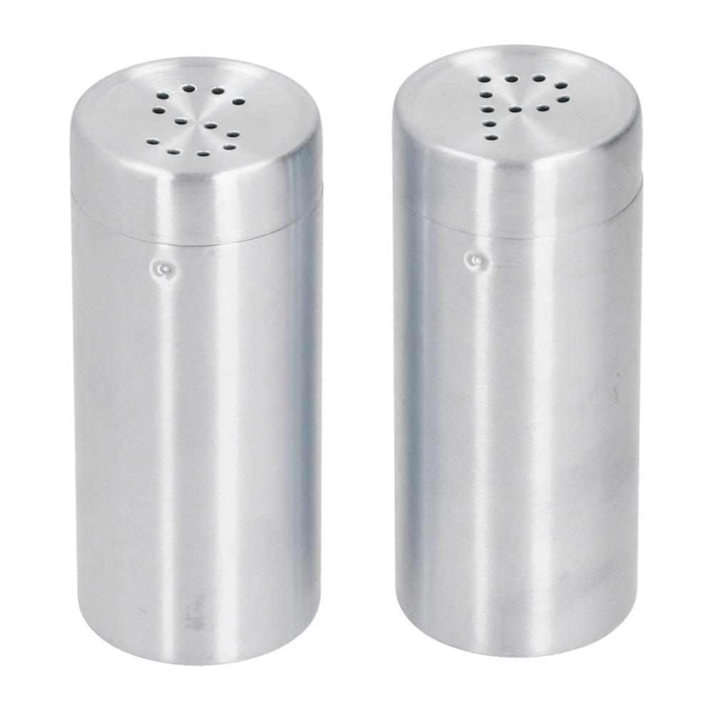 2Pcs Stainless Steel Salt Pepper Shaker Shaker Lids Dredge Shaker Condiment Jar  Restaurants