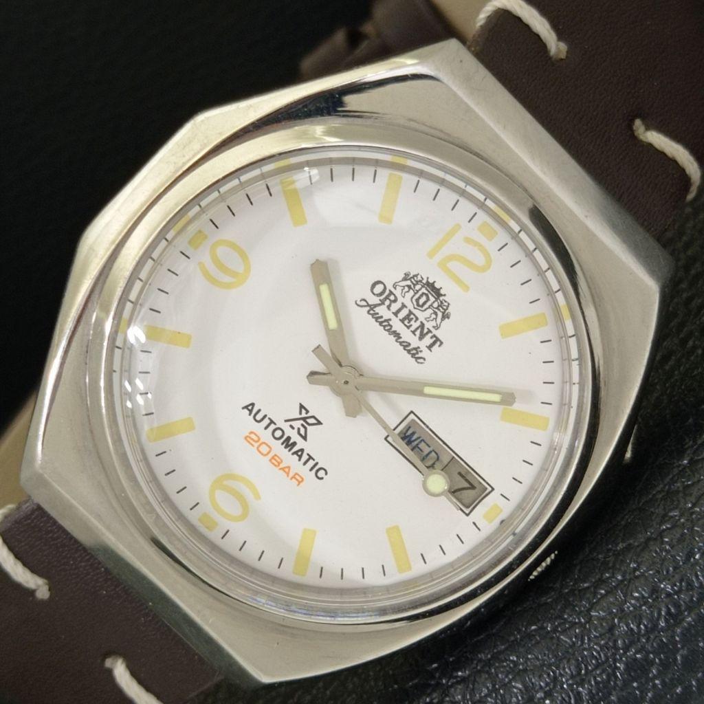 

ВИНТАЖНЫЕ МУЖСКИЕ ЧАСЫ ORIENT AUTOMATIC 46941 ЯПОНИЯ ЦВЕТ БЕЛОГО ЦИФЕРБЛАТА a500741-5 R154-a500741