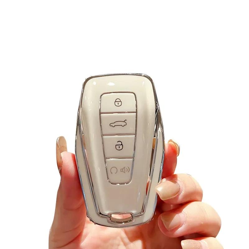 Tpu Car Key Fob Cover Case Shell Holder Set For Geely Coolray X6 Emgrand Global Hawk Gx7 Remote Accessories Car-Styling Keychain